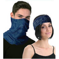 Seamless Tube Bandana Head Scarf Face Cover Mask Pattern Mask Neck Gaiter - Navy thumbnail