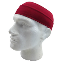 PLAIN HEADBAND Elastic Stretch Sports Yoga Hair Band Unisex 8cm Wide Wrap - Burgundy thumbnail