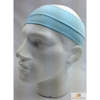 PLAIN HEADBAND Elastic Stretch Sports Yoga Hair Band Unisex 8cm Wide Wrap - Sky Blue thumbnail