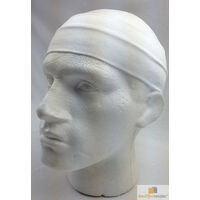 PLAIN HEADBAND Elastic Stretch Sports Yoga Hair Band Unisex 8cm Wide Wrap - White thumbnail