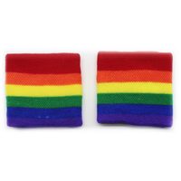 2x RAINBOW WRISTBANDS Gay Lesbian Pride LGBT Mardi Gras Party thumbnail