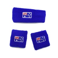 Australia Day Australian Flag Head Hand & Wrist Band Set Sweatband Accessories thumbnail