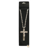 Jesus Christ Metal Necklace Chain Pendant Chain Jewellery Crucifix - Silver thumbnail