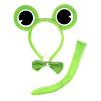 FROG HEADBAND w Bow Tail Animal Costume Halloween Party Hair Accessory thumbnail