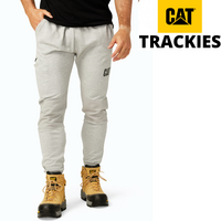 Caterpillar Track Pants Trackies Work Casual Gym Slim Fit w Hem Joggers - Grey - L thumbnail
