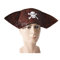PIRATE HAT Costume Accessory Tricorn Captain Cap Halloween Fancy Dress Carribean thumbnail