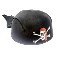 Pirate Hat Bandana Style Fancy Dress Costume Halloween Caribbean - Black thumbnail