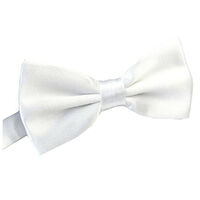 Mens BOW TIE Wedding Tuxedo Formal Bestman Necktie Classic Plain Party  - White thumbnail
