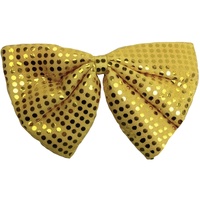 LARGE BOW TIE Sequin Polka Dots Bowtie Big King Size Party  Costume - Yellow thumbnail