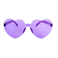 Party Sun Glasses Perspex Hearts Costume - Purple thumbnail