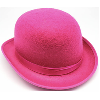 BOWLER HAT Party Costume Derby Fancy Dress Dance Halloween Vintage Cap - Hot Pink thumbnail