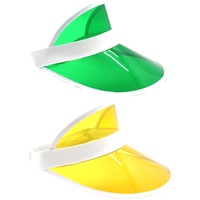 2x Yellow Perspex Visor with White Rim – Retro 80s Rave Accessory, Adjustable Fit Australia Day thumbnail