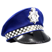 Police Officer Hat Pilot Cop Costume Party Cap Halloween Book Week - Blue thumbnail
