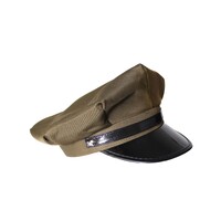 Army General WW2 US Air Corps Officer Crusher Party Costume Hat Cap in Military Green thumbnail