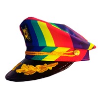 Rainbow Sailor Cap Costume Hat Pride Burning Man Festival Mardi Gras thumbnail