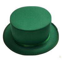 SATIN TOP HAT Costume Party Cap Fancy Dress Trilby Fedora One Size - Green thumbnail