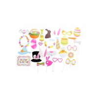 28pcs Easter Photo Booth Props Party Selfie Costume Rabbit Egg Bunny thumbnail