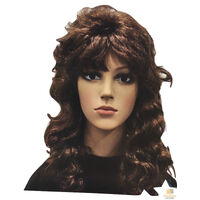 RETRO WIG Curly Long Hair Disco Punk Rock Party Costume 60s 70s 22425 - Brown thumbnail