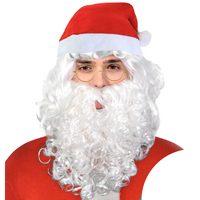 Adult Mens Santa Wig Hat Beard Set Christmas Claus Xmas Costume Party thumbnail
