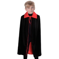 Halloween Kids Fancy Cape Red Black Long Cloak Coat Witch Ghost Vampire Costume - 10-14 Years Old thumbnail