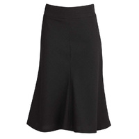 Womens Fluted 3/4 Length Below Knee Skirt Work Business - Black - 26 thumbnail