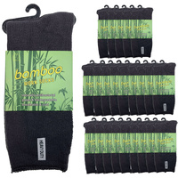 24 Pairs PREMIUM BAMBOO SOCKS Mens Heavy Duty Thick Work Socks Cushion BULK  - Charcoal Grey - 6-11 thumbnail