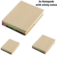 3x Post It Notebook Journal Sketchbook Pad Notepad Note Book - Beige thumbnail