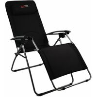 BlackWolf Folding Reclining Lounger Chair Quick Fold Down - Jet Black thumbnail