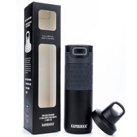 Kambukka Etna Water Bottle Insulated Travel Drink Sports Tumbler -  Black Steel thumbnail