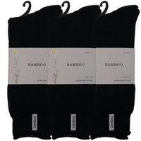 3 Pairs PREMIUM BAMBOO SOCKS Mens Heavy Duty Thick Work Socks BULK Cushion - Black - 11-14 thumbnail
