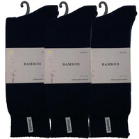 3 Pairs PREMIUM BAMBOO SOCKS Mens Heavy Duty Thick Work Socks BULK Cushion - Navy Blue - 7-11 thumbnail