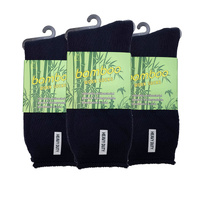 3 Pairs PREMIUM BAMBOO SOCKS Mens Heavy Duty Thick Work Socks Cushion BULK - Navy Blue - 11-14 thumbnail