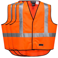 3x HUSKI Hi Vis Patrol Vest 3M Tape Safety Workwear High Visibility Bulk - Orange - M thumbnail