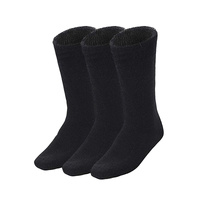 3 Pairs BAMBOO SOCKS Mens Heavy Duty Premium Thick Work Socks Cushion BULK - Black - 11-14 thumbnail