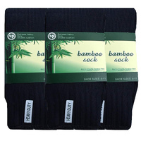 3 Pairs BAMBOO SOCKS Mens Heavy Duty Premium Thick Work Socks Cushion BULK - Navy Blue - 11-14 thumbnail