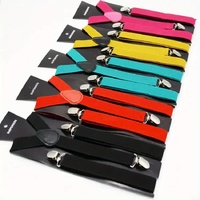 3x Mens Suspenders Braces Adjustable Strong Clip On Elastic Formal Wedding Slim - Assorted Colour Pack thumbnail