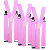 3x Mens Suspenders Braces Adjustable Strong Clip On Elastic Formal Wedding Slim - Lilac thumbnail