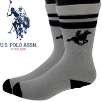 U.S. Polo Assn. Livergy Mens Crew Socks - White/Navy - 1 Pack of 3 Pairs - EU 39-42 thumbnail