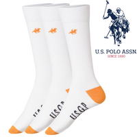 Livergy Mens Crew Socks - White/Orange- 1 Pack of 3 - EU 39-42 thumbnail