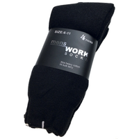 4 Pairs THICK WORK SOCKS Terry Cotton Extra Heavy Duty Outdoor Warm Mens Crew - Black - 6-11 thumbnail