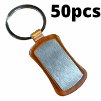 50x Duo Key Tag Key Ring Keyring School Bag Badge Bulk - Orange thumbnail