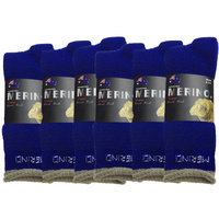 6 Pairs MERINO WOOL SOCKS Mens Heavy Duty Premium Thick Work Socks Cushion BULK - Blue - 6-11 thumbnail