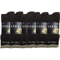 6 Pairs MERINO WOOL SOCKS Mens Heavy Duty Premium Thick Work Socks Cushion BULK - Brown - 6-11 thumbnail