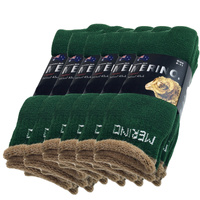 6 Pairs MERINO WOOL SOCKS Mens Heavy Duty Premium Thick Work Socks Cushion BULK - Green - 6-11 thumbnail