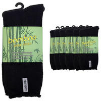 6 Pairs PREMIUM BAMBOO SOCKS Mens Heavy Duty Thick Work Socks Cushion BULK  - Black - 11-14 thumbnail