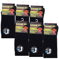 6x Pair COTTON Rich LOOSE TOP SOCKS Dress Medical Circulation Diabetic Comfort -  - thumbnail