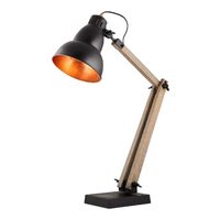 Faroe Scandi Modern Natural Wooden Table Lamp Rustic Retro Designer Light thumbnail