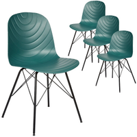 Set of 4 Modern Republica Dining Chair Office Furniture Seat Scandi Dark Green thumbnail