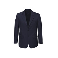 Mens 2 Button Classic Plain Suit Jacket Bamboo Blend Business Wedding  - Navy - 112 thumbnail