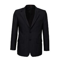 Mens Single Breasted 2 Button Suit Jacket Work Business - Pin Striped - Black - 137 thumbnail